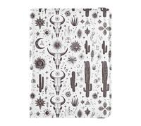 Monochrome Occult Bull Skulls Leather Passport Holder for Travel Waterproof Money&Card Wallet for Women Trip Must Haves Accessories