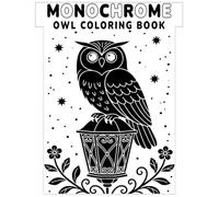 Monochrome Owl Coloring Book: 45 Unique Owl Designs | Single-Sided Pages | Relaxing One-Color Line Art for Stress Relief and Mindful Creativity