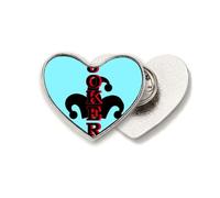 monochrome playing card Heart Metal Pin Brooch Clip Love
