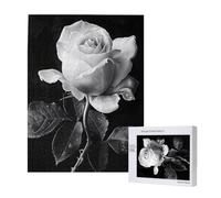 Monochrome Rose Printed Wooden Intelligence Puzzle 38x52 CM, 500 Pieces(boxed) Jigsaw Puzzles Education Game for Adults, Home Decoration Puzzle