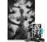 Monochrome Silhouette with Reaching Hands 1000 Pieces Jigsaw Puzzles for Teenagers Brain Logic Restful Game Family Fun Xmas Surprise (38x26cm)