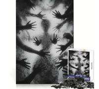 Monochrome Silhouette with Reaching Hands Jigsaw for Teenagers1000 Pieces Strong Logic Cozy Fun Joyful Challenge (50x75cm)