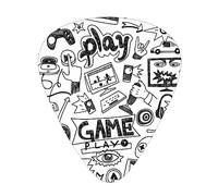 Monochrome Sketch Style Gaming Acoustic Guitar Picks - Premium Guitar Plectrum For Bass And Electric Guitar