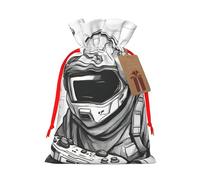 Monochrome Sketch Style Gaming Print Christmas Drawstring Holiday Candy Bag Xmas Sacks Reusable Wrapping Bags Party Favor