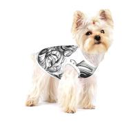 Monochrome Sketch Style Gaming Print Dog Shirt,Dog Shirt Vest for Small Breeds Like Chihuahuas,Yorkies, and Puppies