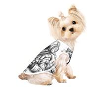 Monochrome Sketch Style Gaming Print Dog Shirt Summer Pet T-Shirts Stretchy Cats Dogs Tee Shirt Sleeveless Tank Top Dog Vest