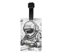 Monochrome Sketch Style Gaming Print Luggage ID Tag Cute Travel Bag Identifiers,for Travel Bag Suitcase Cruise Airport
