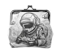 Monochrome Sketch Style Gaming Print Practicality Coin Purse Cute Mini Coin Pouch for Women (4.52 x 4.13in) Exquisite, Black, One Size