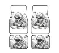Monochrome Sketch Style Gaming Print Versatile Car Accessory Floor Mats 4-Piece Set Waterproof Anti-Slip Sedans Trucks