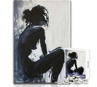 Monochrome Sorrow Hard Jigsaw Puzzle for Adults 1000 Pieces Educational Mind Challenge Game Unique Gift with Sentimental Value Size 38x52cm