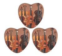 Monochrome String Instruments Car Air Freshener, 3 Pcs Love form Hanging Air Freshener Cards, Long Lasting Fragrance Scented Cards for Car, Home, Office Black-style