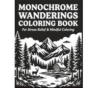 Monochrome Wanderings Coloring Book: Scenic Escapes and Peaceful Places for Relaxation and Stress Relief