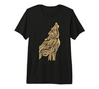 Monochrome Wolf Art Wolf Lover Art Animal Nature Art Premium T-Shirt