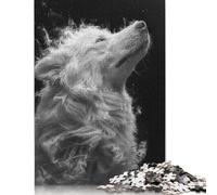 Monochrome Wolf Portrait 1000 Piece Jigsaw Puzzle for Adults | Paper Puzzle for | Great Gift Jigsaw Puzzles for Adults | Family Game 38x26cm/1000pcs