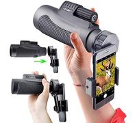 Monocular 12X50 Lightweight, HDFMC Broadband Green Film Large Eyepiece Telescope, Suitable for Mobile Phones with A Width of 5.8Cm-9.2Cm