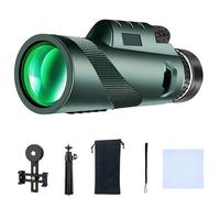 Monocular High Power Monocular Telescope with Smartphone Adapter and Metal Tripod - BAK4 Prism Monoculars with Clear Images, Suitable for Camping Trips