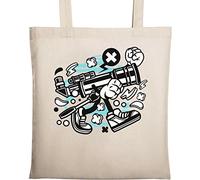Monocular Let's Look at The Stars Astronomy Natural Ecological Cotton Tote Bag Beige