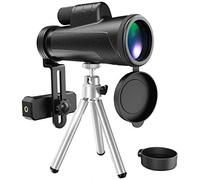 Monocular Telescope, 12x50 Monocular Telescope, Portable IPX7 Waterproof BAK4 Prism Lens with Smartphone Adapter and Tripod for Adult Bird Watching Outdoor Travel