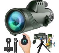 Monocular-Telescope 80x100 High Powered for Adults Monocular for Smartphone Adapter Telescope Hunting Wildlife Bird Watching Travel Camping Hiking-Green