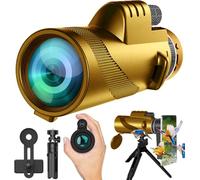 Monocular-Telescope 80x100 High Powered Monocular for Adults Monocular for Smartphone Adapter Monocular Telescope Hunting Wildlife Bird Watching Travel Camping Hiking-Gamboge