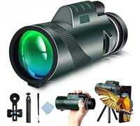 Monocular-Telescope 80x100 High Powered Monoculars High Definition for Adults and Children High Powered, for Bird Watching, Hiking, and Concert Tours, with Phone Clip and Stand (Green)