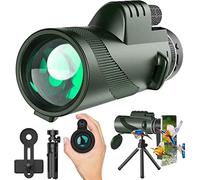 Monocular Telescope 80x100 High Powered Monoculars High Definition for Adults High Powered with Smartphone Adapter Telescope Hunting Wildlife Bird Watching Travel Camping Hiking Green