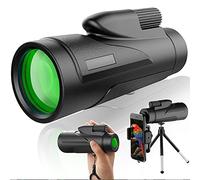 Monocular Telescope,HD 10x50 High Power Prism Monocular Holder Waterproof Monocular Telescope with Smartphone Adapter Tripod,for Bird Watching Hunting Camping Travelling Wildlife Scenery (Black)