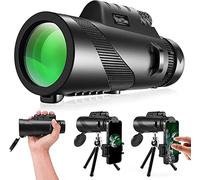 Monocular Telescope, HD 12x50 Monocular Waterproof Monocular Telescopes Fogproof with Smartphone Adapter Tripod for Bird Watching Hiking Sightseeing Concert Ball Game