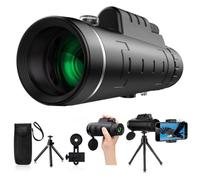 Monocular Telescope with Smartphone Holder & Tripod, High Power BAK4 Prism Lens Monocular For Outdoor Sport Camping 40x60,B