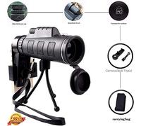 Monocular Telescopes, 40X60 High Power Green Film Waterproof Shockproof Telescopes, With Night Vision Function, With Mobile Phone Mount Tripod For Camping Travel Hunting Football Match Concert