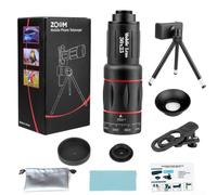 Monocular Zoom Telescope 18X 28X 36X 64X Long Range Outdoor Mobile Phone Camera Lens with Adjustable Clip Handheld Stand for Travel Hiking Camping Bird Watching(aluminum alloy 36x25)