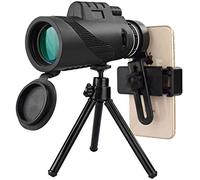 MonocularTelescope,40x60MonocularTelescope,HighPowerHighDefinitionMonocular,CompactWaterproofMonocularwithSmartphoneHolder,MetalTripod,Bak4PrismTelescope