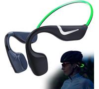 Monodeal Bone Conduction Headphones With lights, Open Ear Headphones, running headphones Bluetooth 5.3, 20H Playtime, IPX7 Sweatproof Sports Headphones for Running, Cycling Green