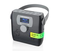 MONODEAL CD Player Portable, Boombox Bluetooth CD Player with Speakers,Portable CD Player with Radio (WATERPROOF, Clock Alarm, Sleeper Timer,USB, Headphone Jack)