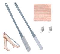 MonoFresh 2PCS Silicone Toe Gap Brush, Shower Foot Scrubber with Long Handle, Shower Toe Brush for Pregnant Women, Elderly, and People with Mobility Problems