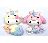 Monogram 2-Piece Magical Unicorn Magnet Bundle Set - 3D Foam Decorative Magnets, Chibi Style, Purple and White, Ages 4+