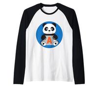 Monogram A with Illustrated Panda - Cute Raglan Baseball Tee