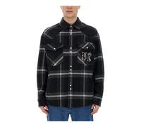 Monogram Check Overshirt - male - Palm Angels - Light Jackets - Gray - L - Jackets L