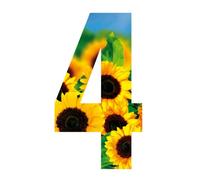 MONOGRAM Classic Signs Wheelie Bin Number Sunflower 4