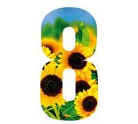 MONOGRAM Classic Signs Wheelie Bin Number Sunflower 8