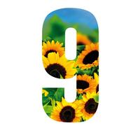 MONOGRAM Classic Signs Wheelie Bin Number Sunflower 9