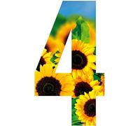 MONOGRAM Classic Signs x3 Wheelie Bin Number Sunflower 4