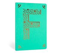 Monogram Foiled Lined Notebook - A6 - Letter F - Green & Gold - Portico Designs
