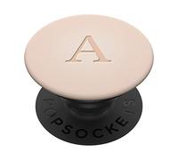 Monogram Initial Letter A Pastel Light Beige Tan Ombre Color PopSockets Swappable PopGrip