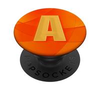 Monogram Initial Letter A Pop Socket Orange Letter A PopSockets Swappable PopGrip