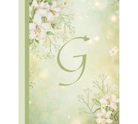 Monogram Initial Letter G Notebook - Feminine Green Floral Design on a Soft Marble Cover: Personalized Journal, Diary & Planner for Women, Moms, ... & Students | 7.5" x 9.25" | 110 Lined Pages