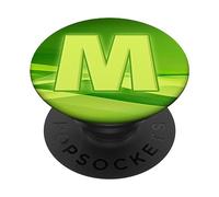 Monogram Initial Letter M Pop Socket Irish Green Letter M PopSockets Swappable PopGrip