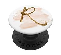 Monogram Initial Letter R Personalized Script on White Gift PopSockets PopGrip: Swappable Grip for Phones & Tablets