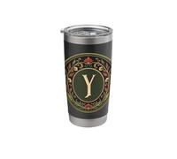 Monogram Initial Y - Art Nouveau Inspired Stainless Steel Insulated Tumbler