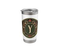 Monogram Initial Y - Art Nouveau Inspired Stainless Steel Insulated Tumbler